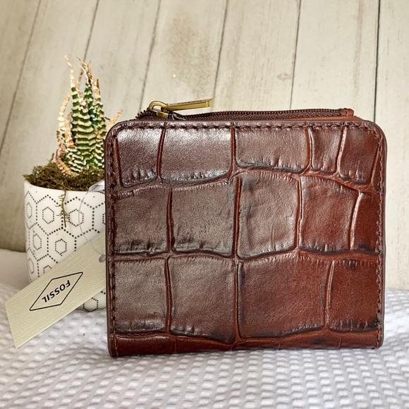 Fossil Handbags - Fossil🌷Jori Bifold Brown Croco